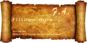 Fillinger Anita névjegykártya